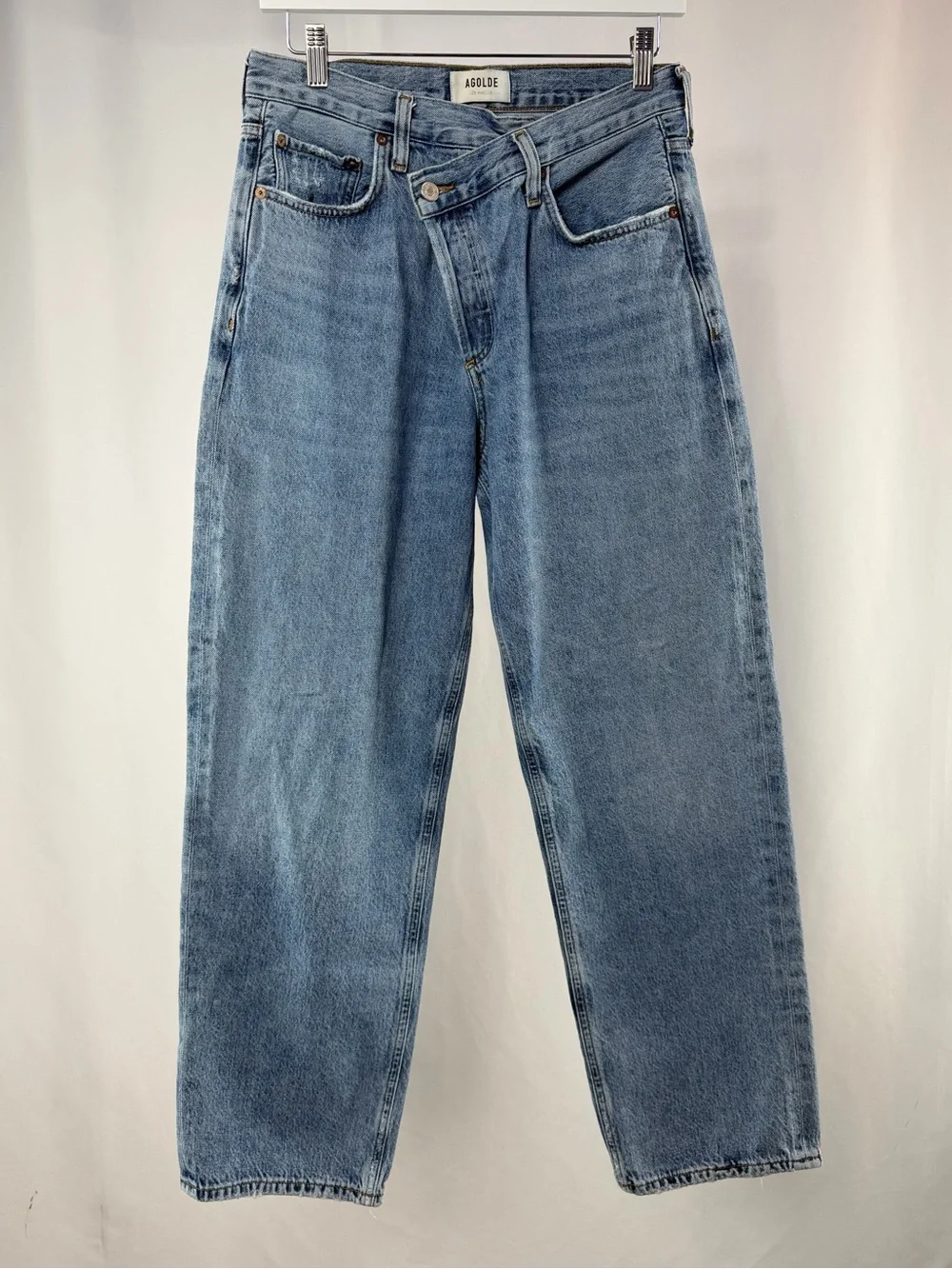 AGOLDE Criss Cross Straight‎ Leg Jeans in Eternal Blue Size 27
